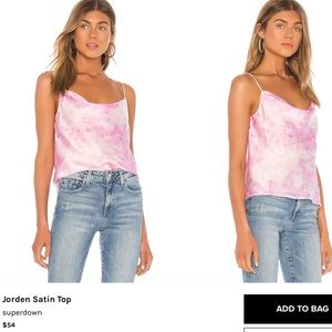 Superdown Tie-dye silk tank top by Revolve